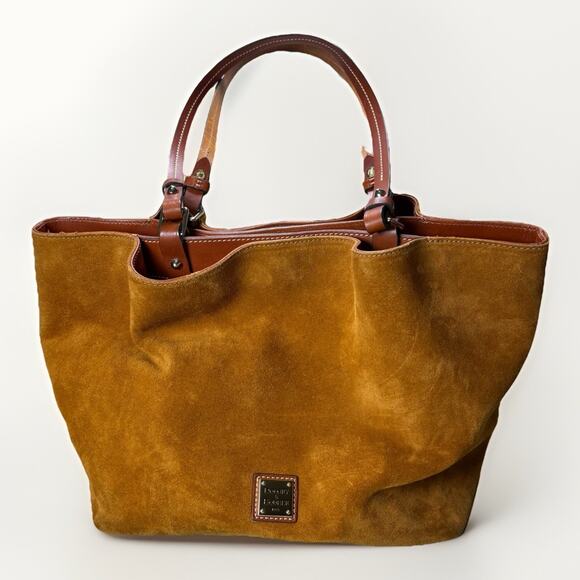 Dooney & Bourke Handbags - Dooney & Bourke Large Flynn Bag Honey Suede Gently Used Rare Retired Tote Bucket